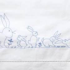 Blue Bunnies Cot Sheet Set