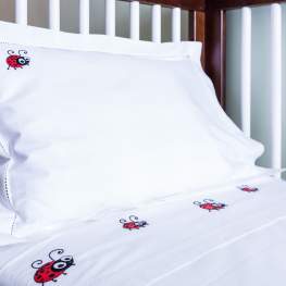 Lady Bug Cot Sheet Set