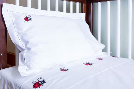 Lady Bug Cot Sheet Set