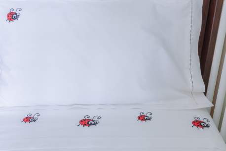 Lady Bug Cot Sheet Set