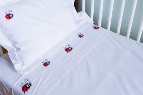 Lady Bug Cot Sheet Set